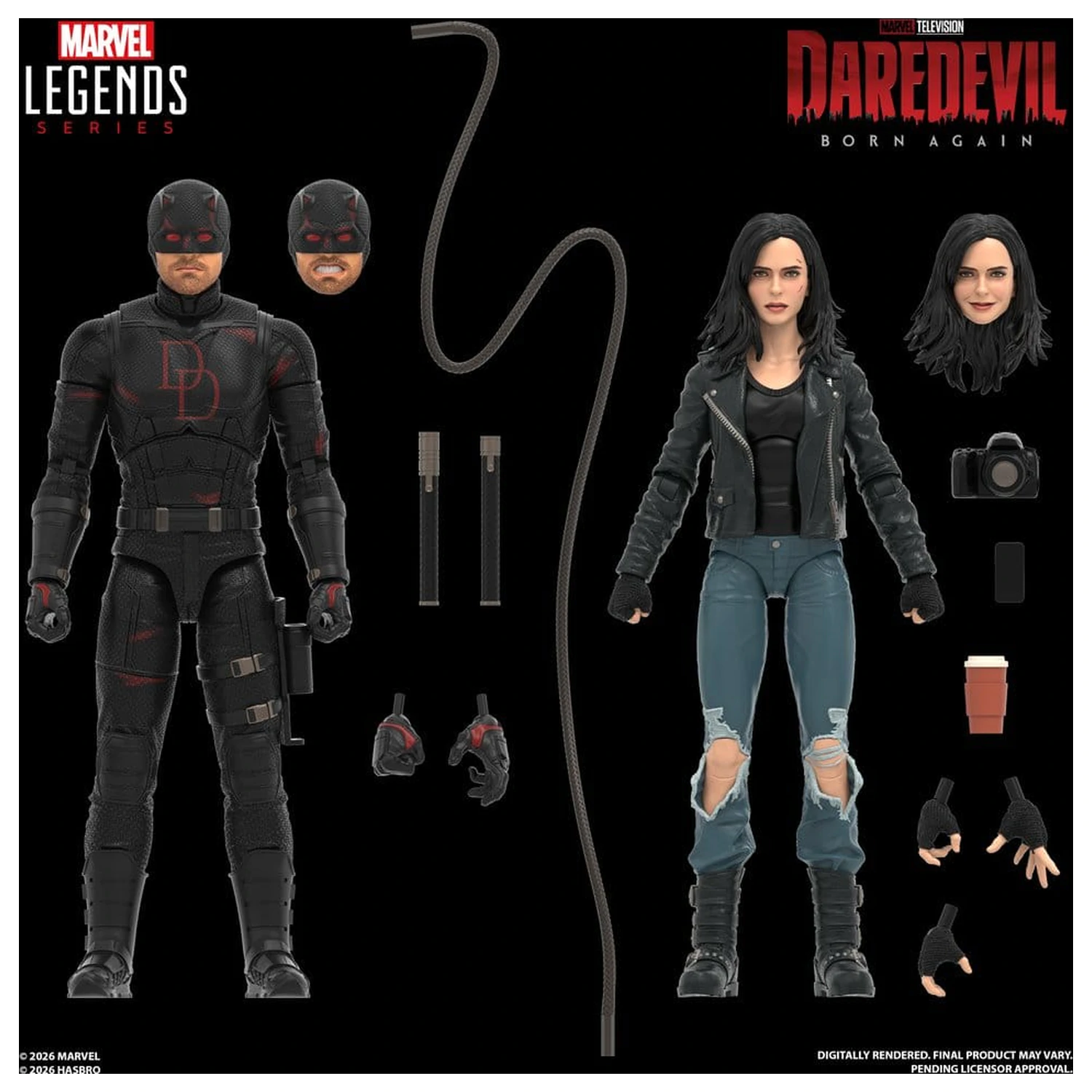 Daredevil: Born Again Marvel Legends Daredevil & Jessica Jones 2 db-os akciófigura csomag 15 cm termékfotó