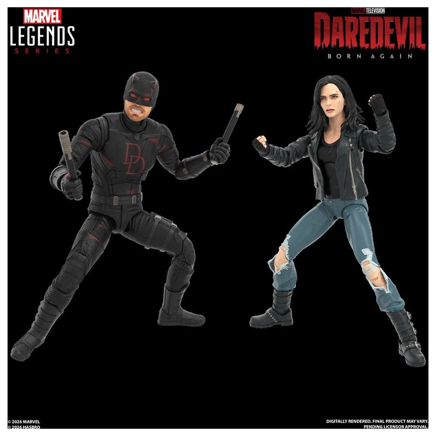 Daredevil: Born Again Marvel Legends Daredevil & Jessica Jones 2 db-os akciófigura csomag 15 cm termékfotó
