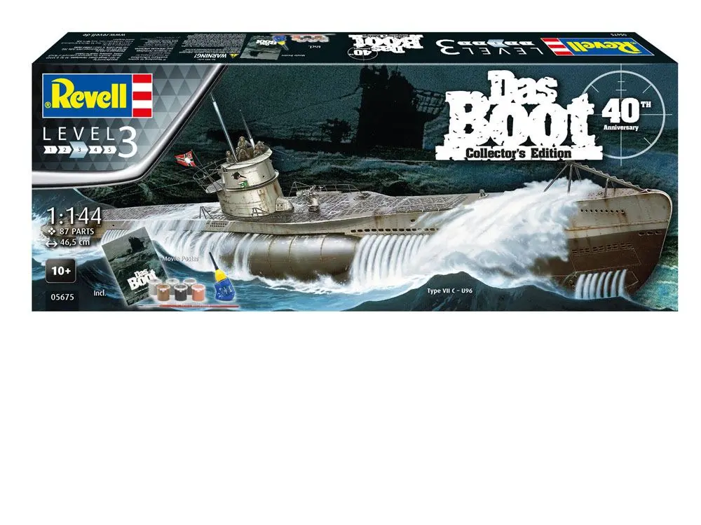 Das Boot 1/144 U-Boot U96 Typ VII C 40. évforduló modell készlet ajándékcsomag 46 cm termékfotó