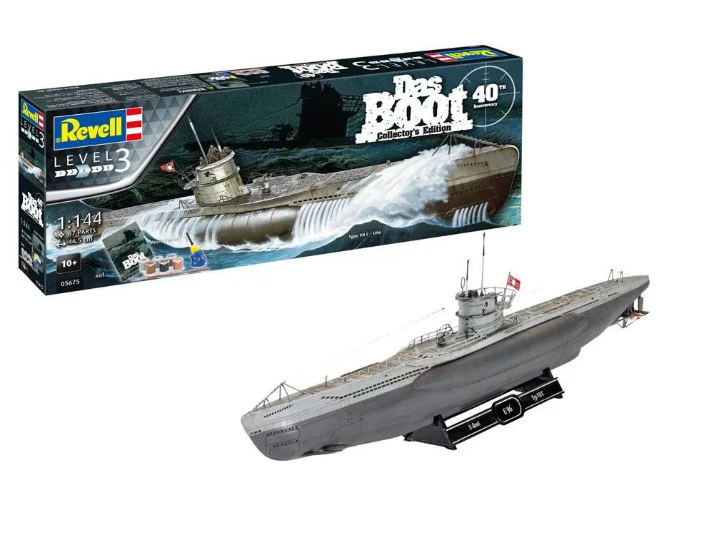 Das Boot 1/144 U-Boot U96 Typ VII C 40. évforduló modell készlet ajándékcsomag 46 cm termékfotó