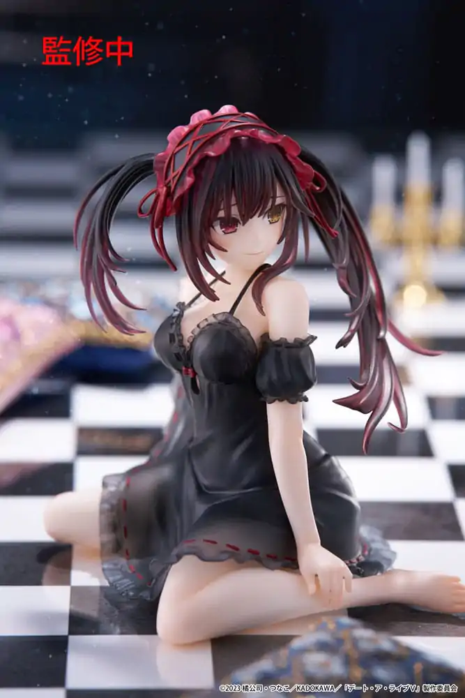 Date A Live V Desktop Cute figura Kurumi Tokisaki Nightwear Ver. PVC szobor figura 13 cm termékfotó