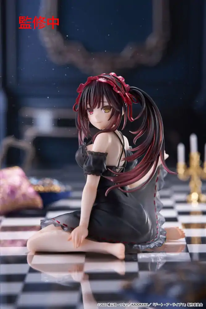 Date A Live V Desktop Cute figura Kurumi Tokisaki Nightwear Ver. PVC szobor figura 13 cm termékfotó