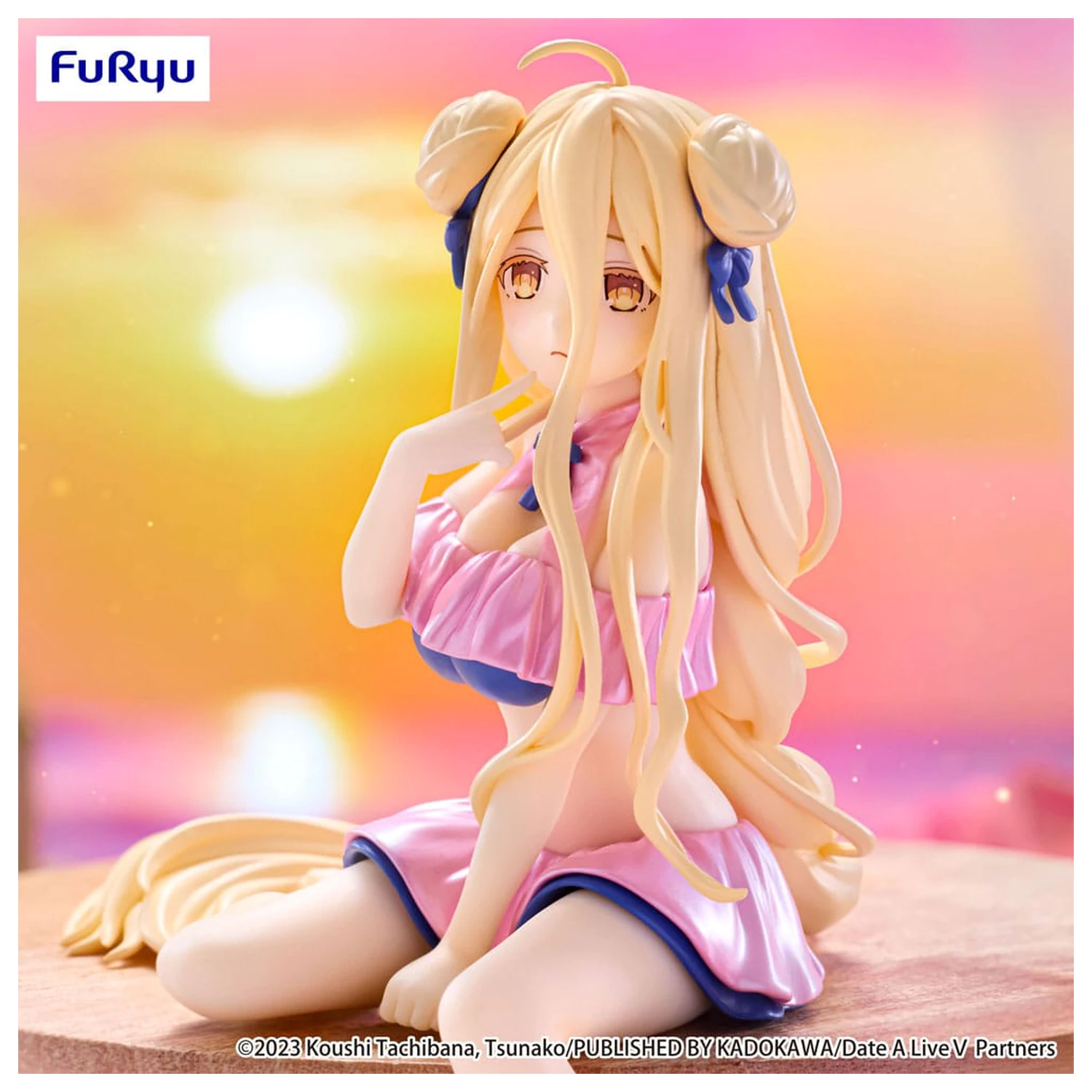 Date A Live V Noodle Stopper Mukuro Hoshimiya Swimsuit Pastel Pink Color Ver. PVC szobor figura 13 cm   termékfotó