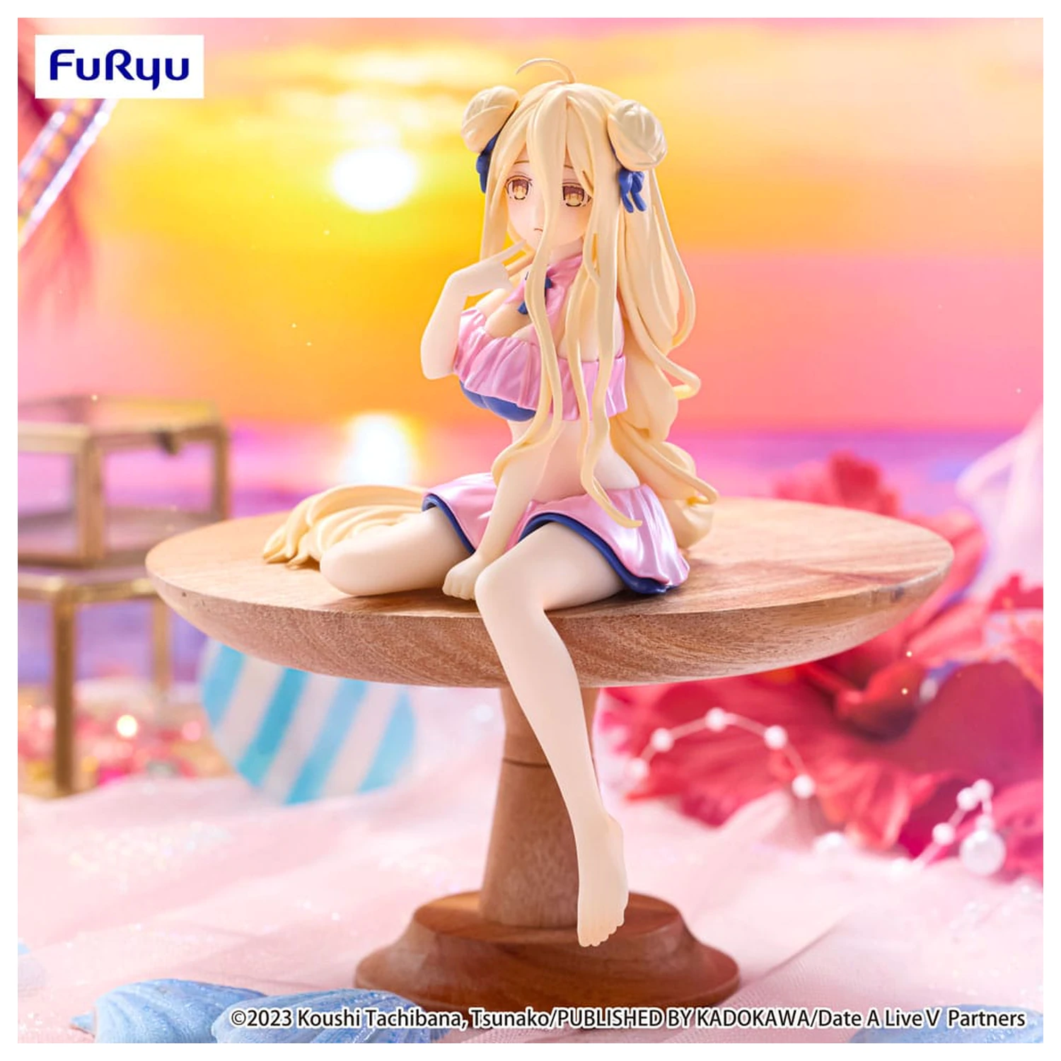 Date A Live V Noodle Stopper Mukuro Hoshimiya Swimsuit Pastel Pink Color Ver. PVC szobor figura 13 cm   termékfotó