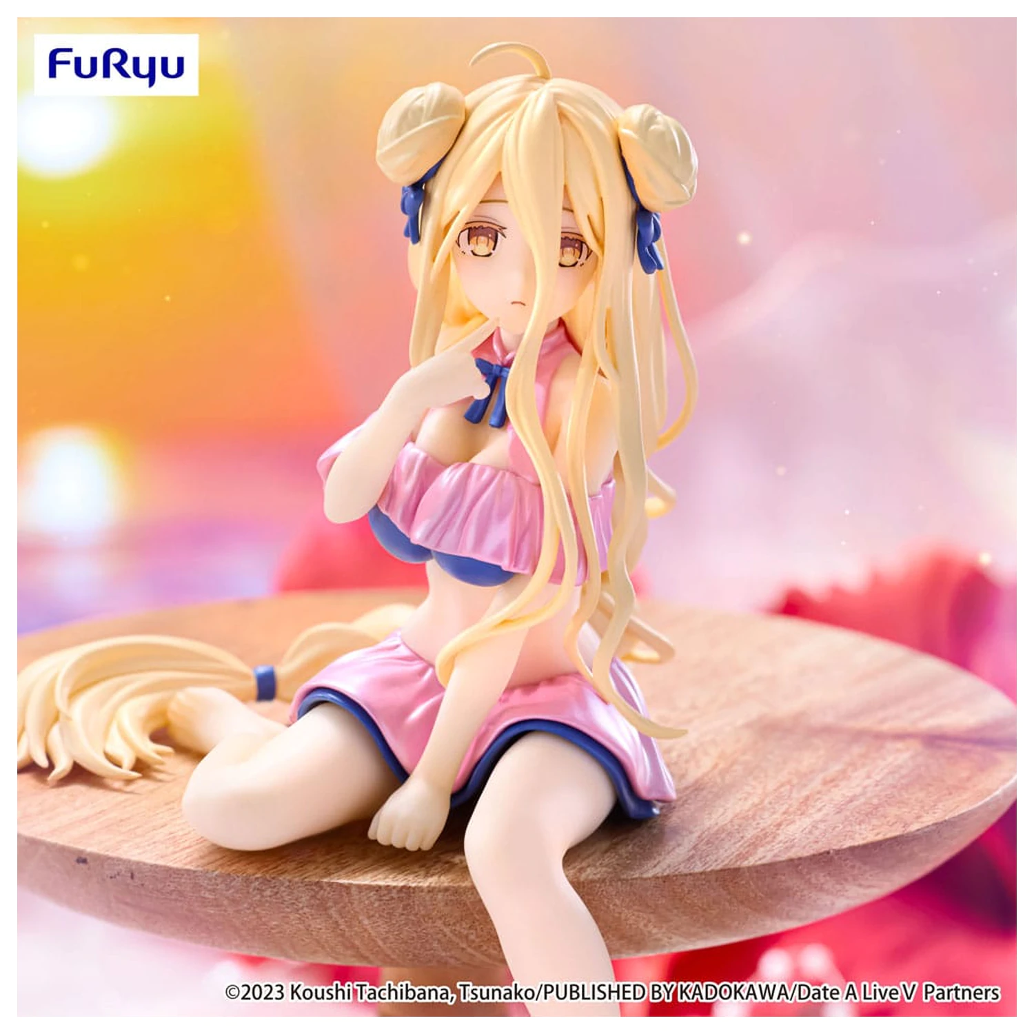Date A Live V Noodle Stopper Mukuro Hoshimiya Swimsuit Pastel Pink Color Ver. PVC szobor figura 13 cm   termékfotó