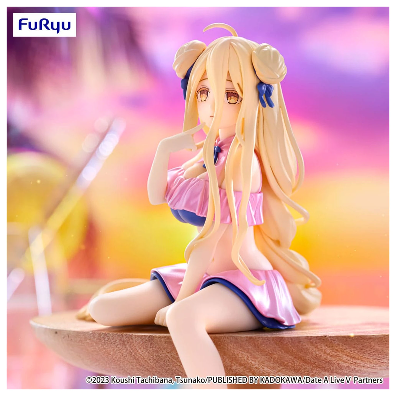 Date A Live V Noodle Stopper Mukuro Hoshimiya Swimsuit Pastel Pink Color Ver. PVC szobor figura 13 cm   termékfotó