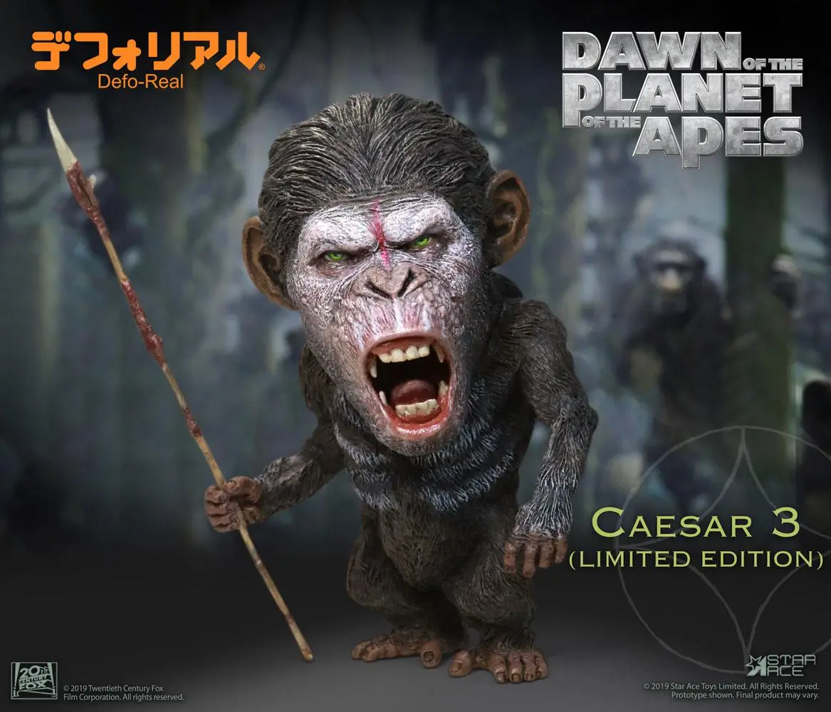 Dawn of the Planet of the Apes Deform Real SeriesCaesar Warrior Face LTD  Soft Vinyl szobor figura 15 cm termékfotó