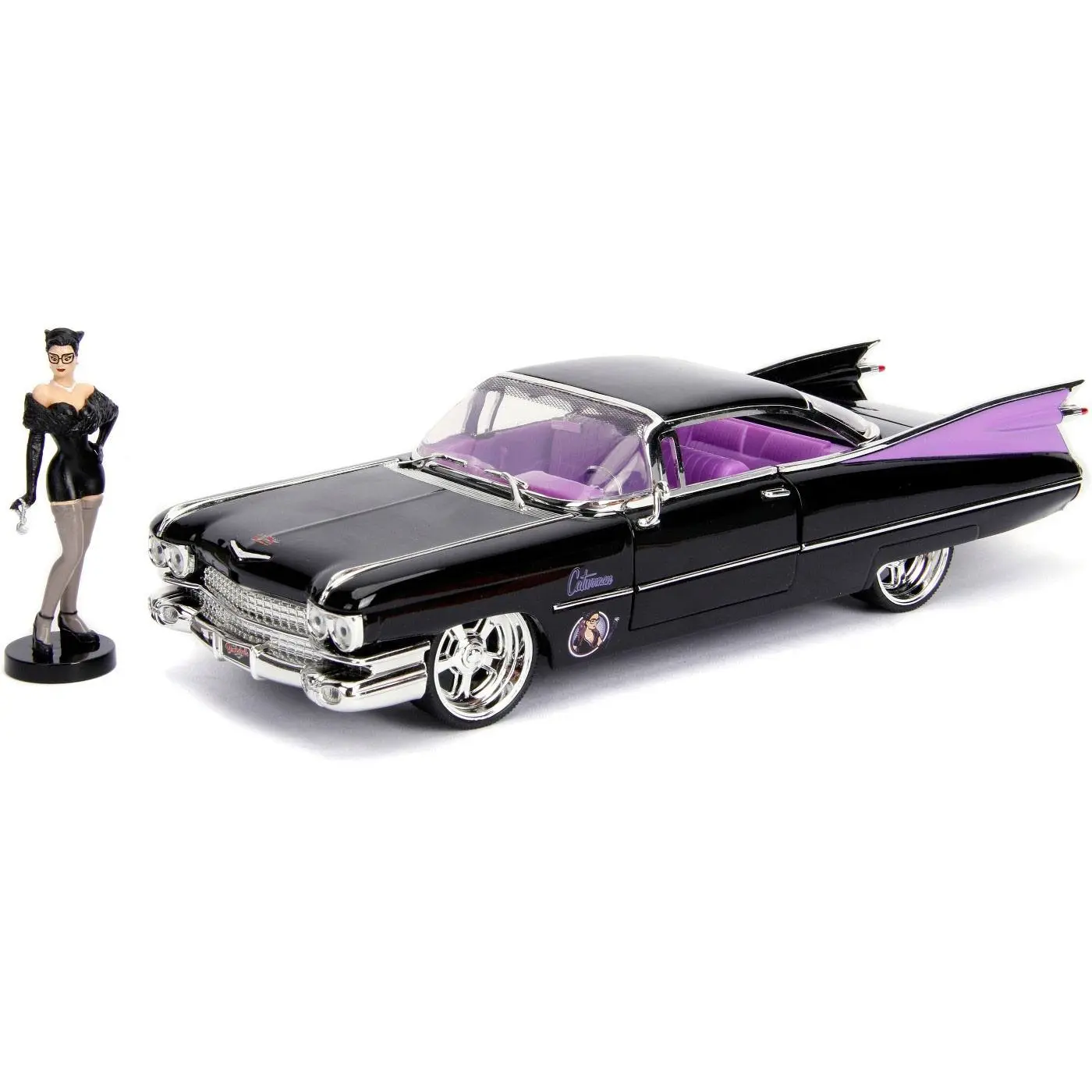 DC Bombshells Diecast Model Hollywood Rides 1/24 1959 Cadillac és Catwoman figura termékfotó