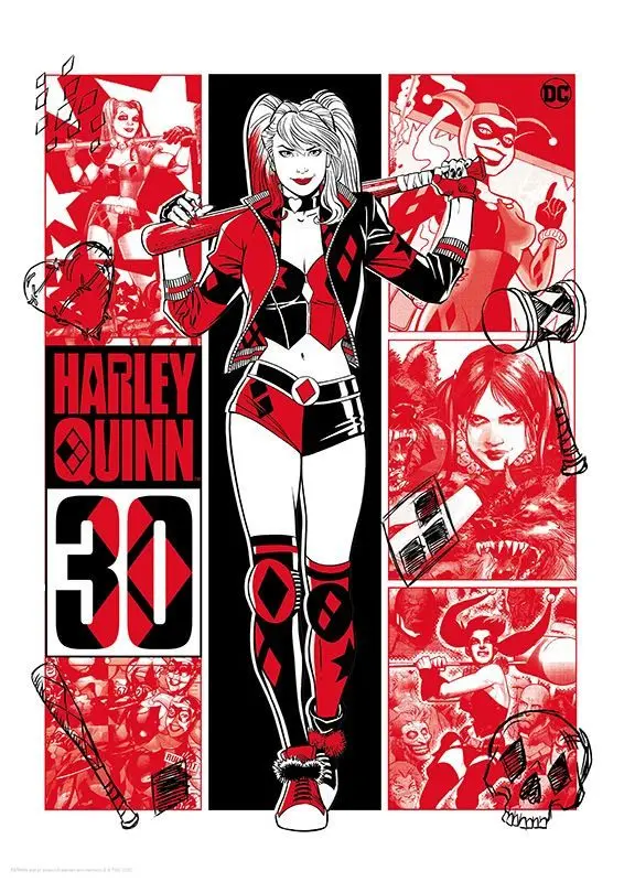 DC Comics Art Print Harley Quinn 30th Anniversary Limitált kiadás 42 x