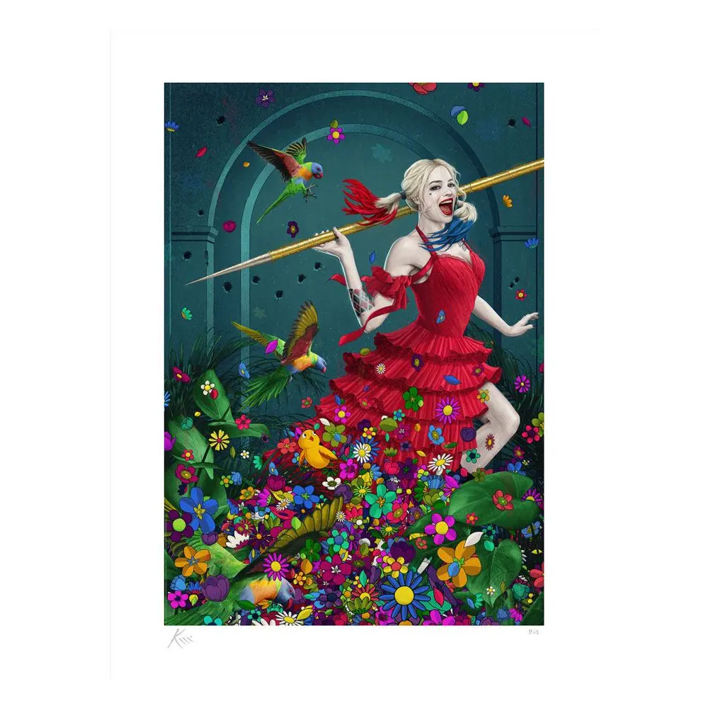 DC Comics Art Print Harley Quinn: Red Flags 46 x 61 cm - keretezetlen vászonkép termékfotó