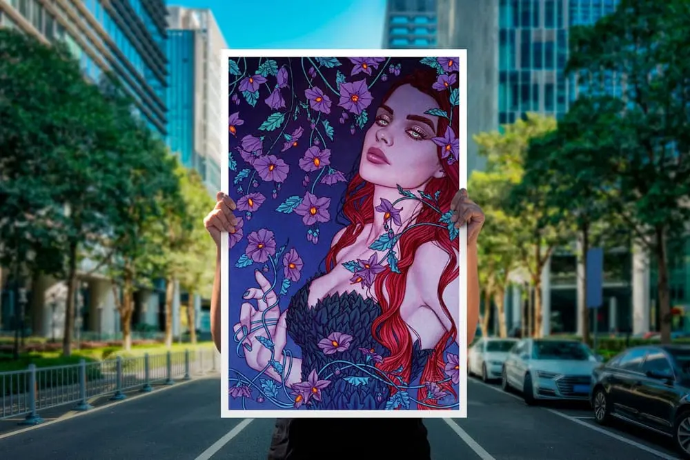 DC Comics Art Print Poison Ivy 41 x 61 cm - keretezetlen vászonkép termékfotó