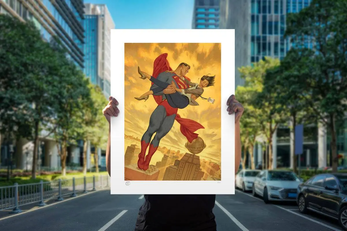 DC Comics Art Print Superman &amp; Lois Lane 46 x 61 cm - keretezetlen vászonkép termékfotó