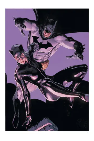 DC Comics Art Print The Bat and The Cat 46 x 61 cm - keretezetlen vászonkép termékfotó