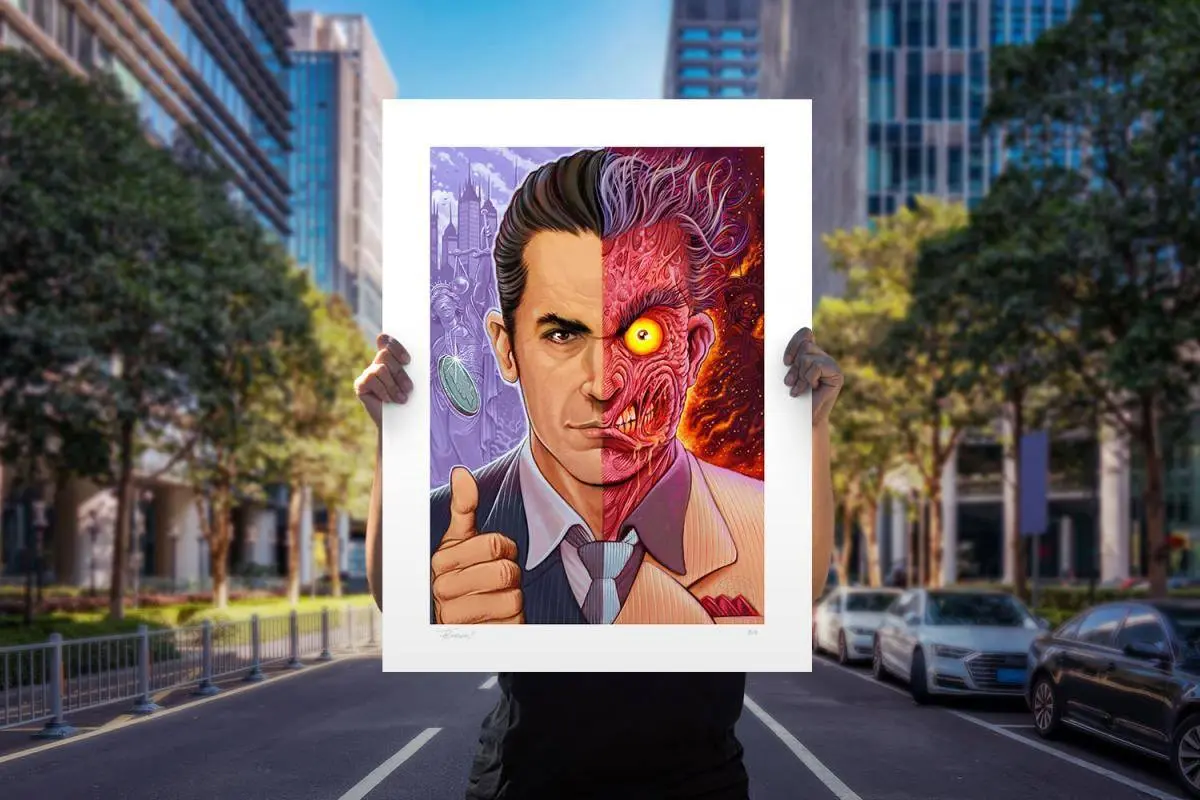 DC Comics Art Print Two-Face 46 x 61 cm - keretezetlen vászonkép termékfotó