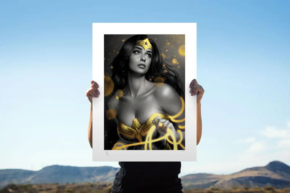 DC Comics Art Print Wonder Woman: Black &amp; Gold 46 x 61 cm - keretezetlen vászonkép termékfotó
