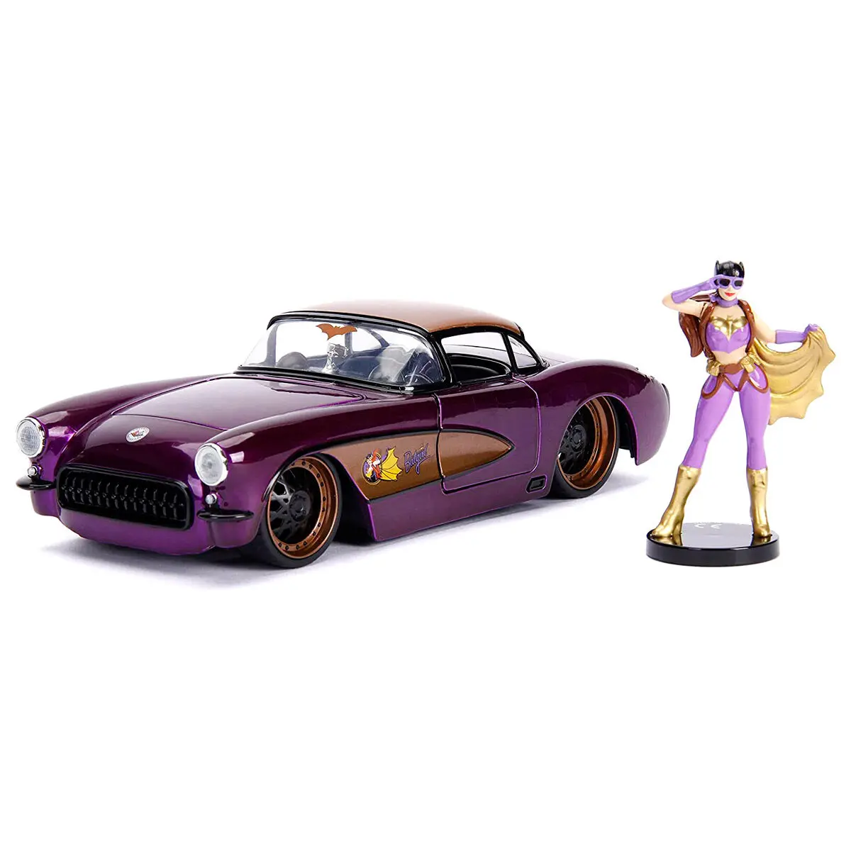 DC Comics Batgirl Chevy Corvette 1957 metál kocsi &amp; figura csomag termékfotó