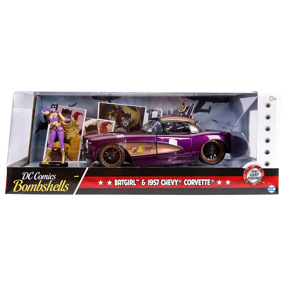 DC Comics Batgirl Chevy Corvette 1957 metál kocsi &amp; figura csomag termékfotó