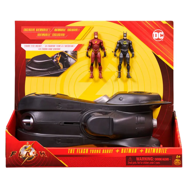 DC Comics Batmobile jármű + Flash és Batman figurák 10cm termékfotó