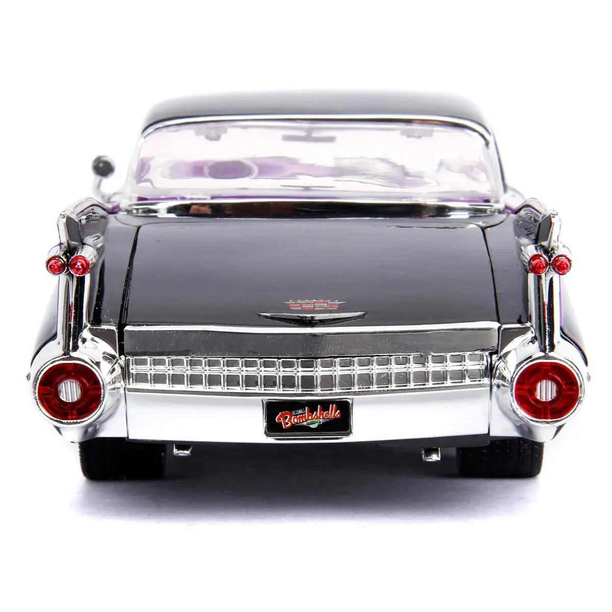 DC Comics Catwoman Cadillac Coupe Deville 1959 fém kocsi és figura csomag termékfotó