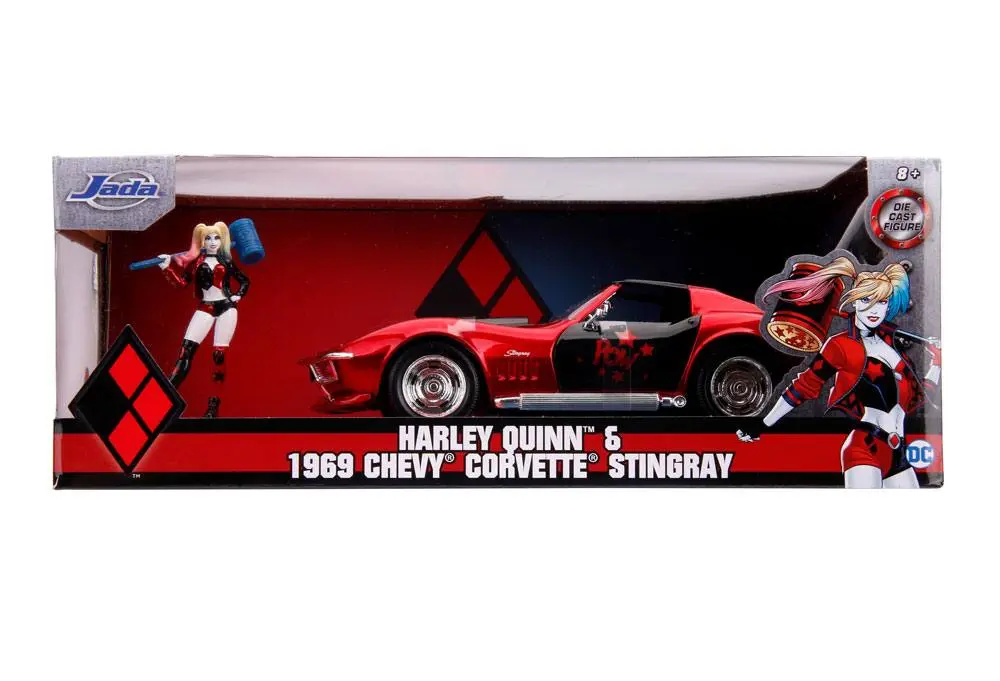 DC Comics Diecast Model 1/24 1969 Chevy Corvette Stingray és figura termékfotó