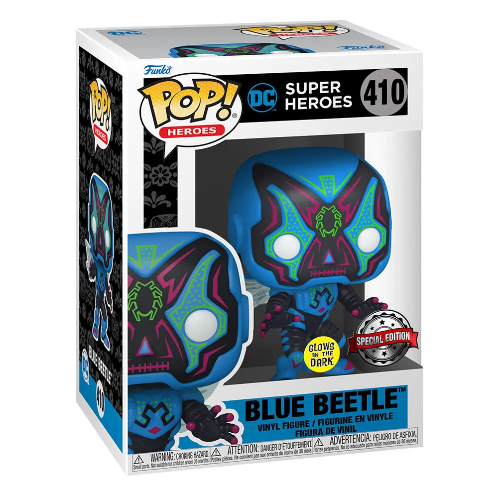DC Comics Funko POP! Vinyl figura Dia De Los DC Blue Beetle (GW) 9 cm termékfotó