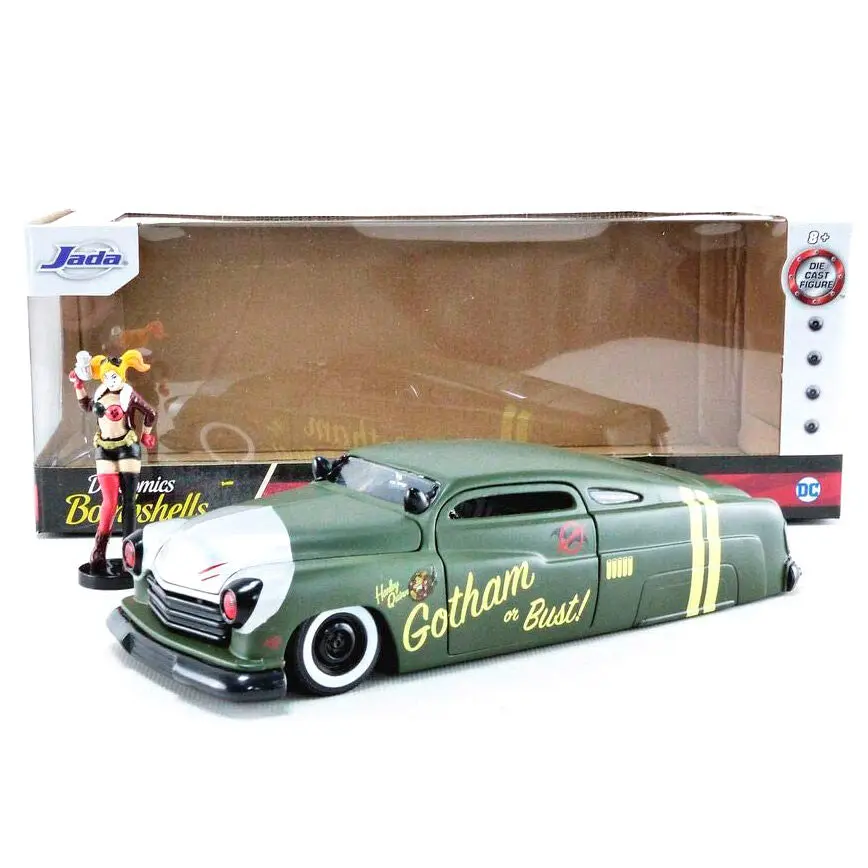 DC Comics Harley Quinn Mercury 1951 fém kocsi és figura csomag termékfotó