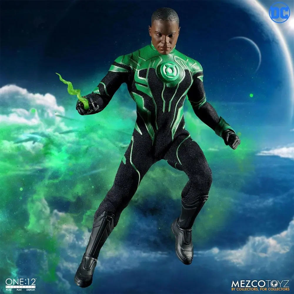 DC Comics Light-Up 1/12 John Stewart - The Green Lantern akciófigura 17 cm termékfotó