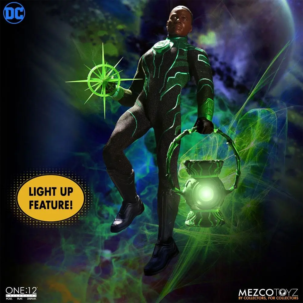 DC Comics Light-Up 1/12 John Stewart - The Green Lantern akciófigura 17 cm termékfotó