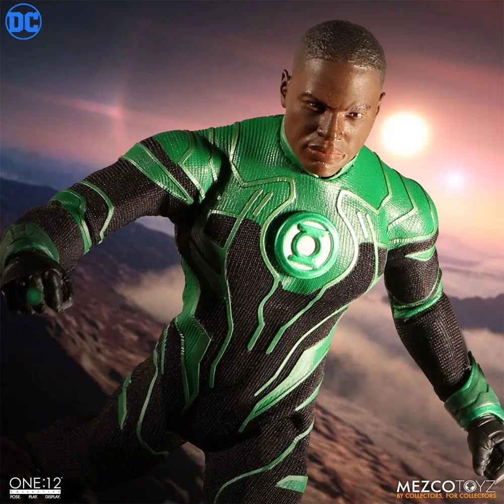 DC Comics Light-Up 1/12 John Stewart - The Green Lantern akciófigura 17 cm termékfotó