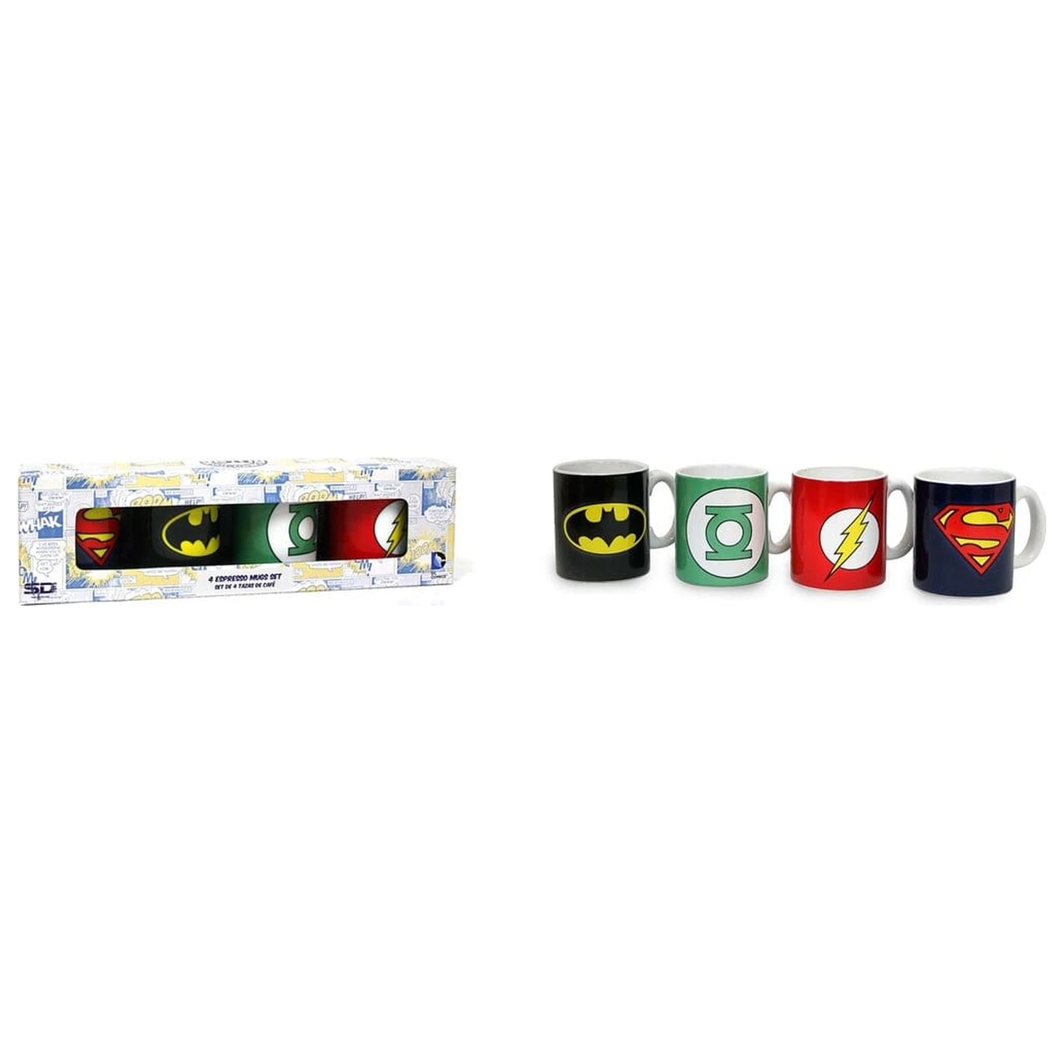 DC Comics Logos 4 db-os Mini kerámia kávés bögre csomag 8 cm  termékfotó
