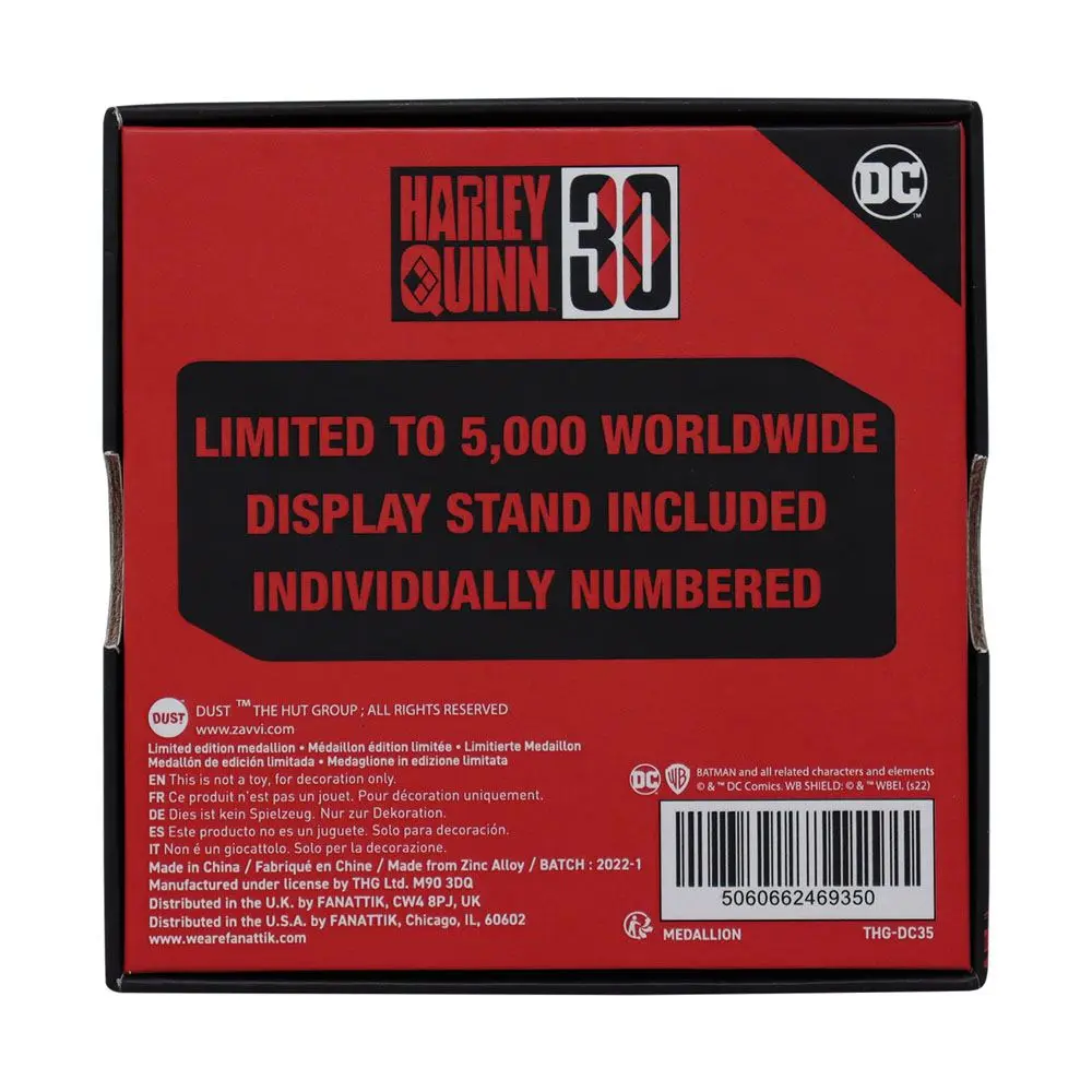 DC Comics Medallion Harley Quinn 30th Anniversary Limitált kiadás termékfotó