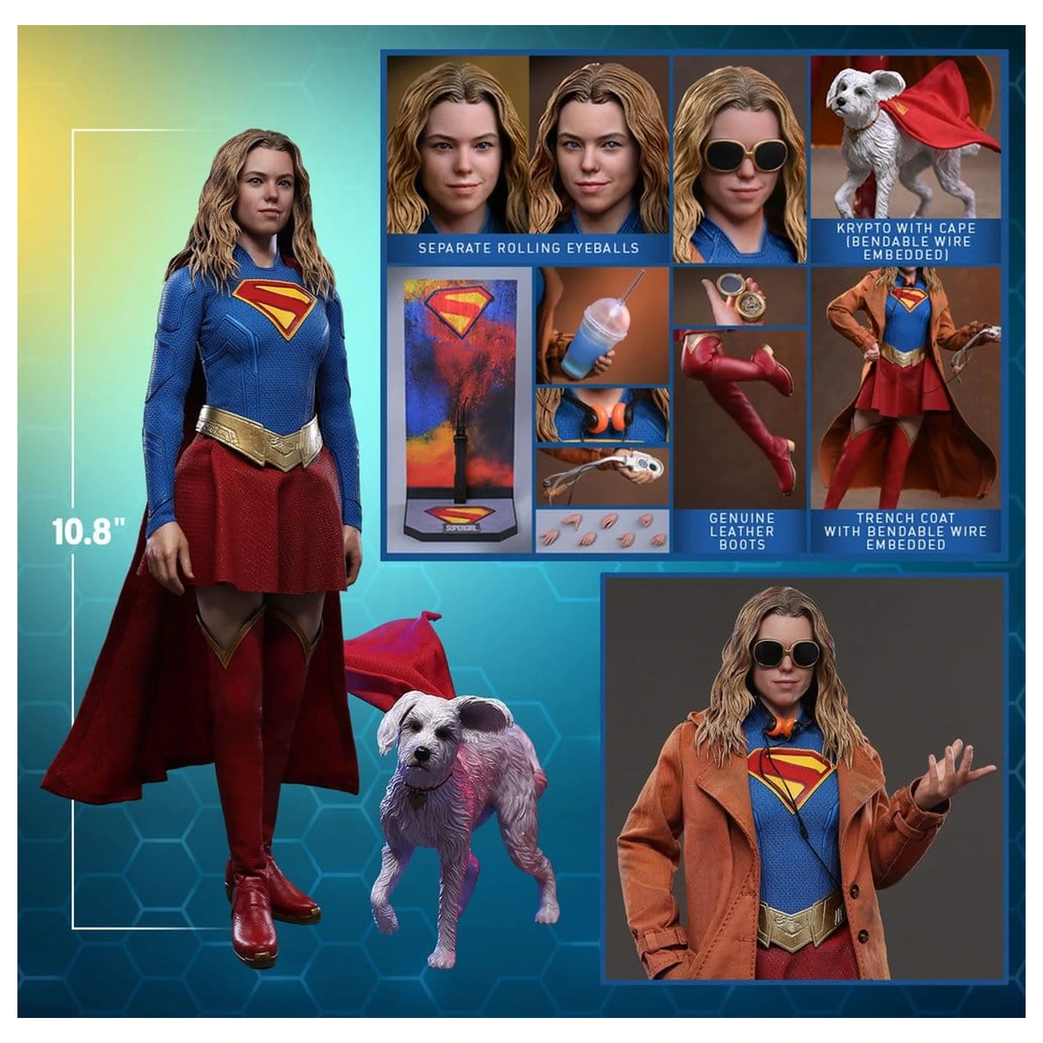 DC Comics Movie Masterpiece akciófigura csomag Supergirl & Krypto 28 cm termékfotó