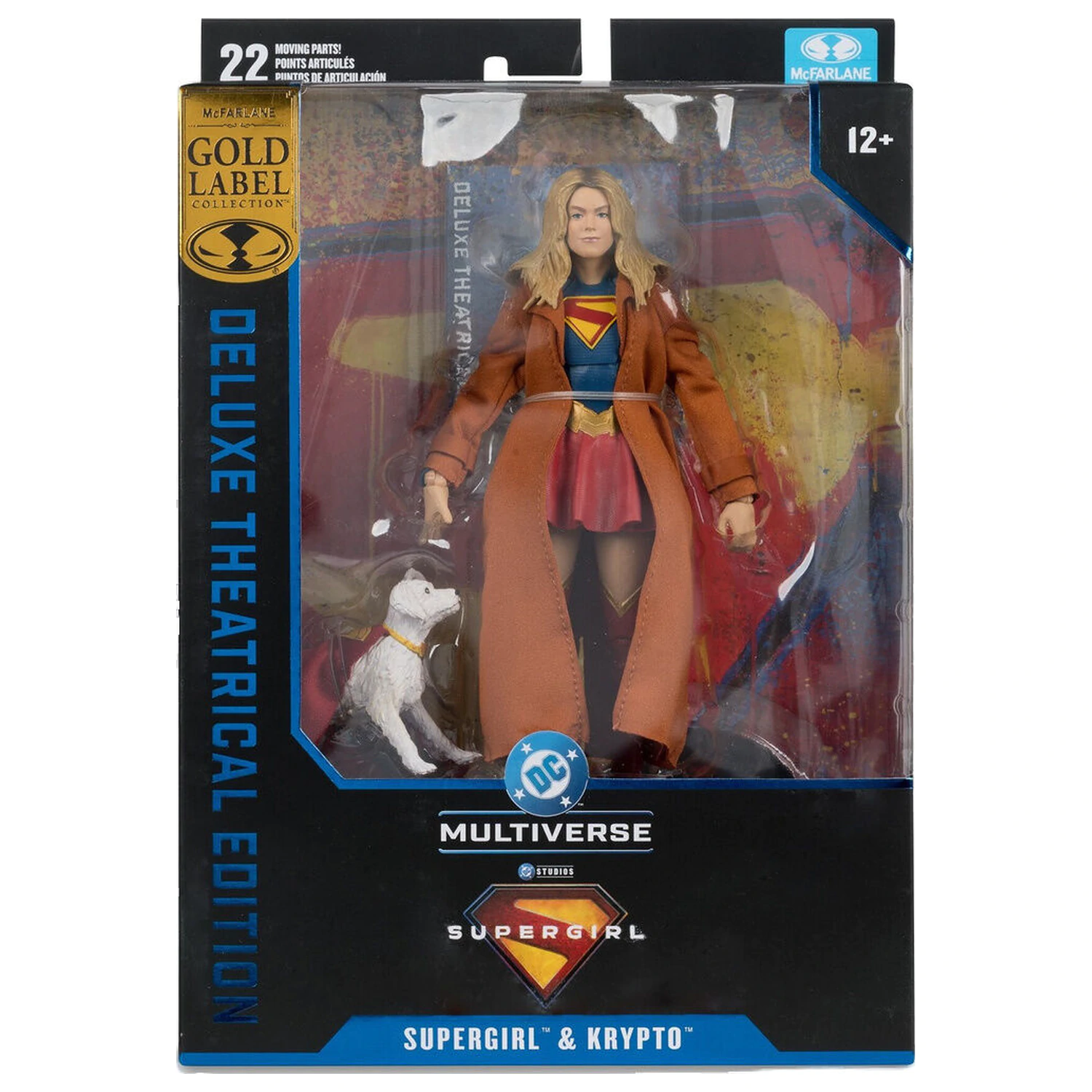 DC Comics Supergirl Deluxe Theatrical Edition Gold Label Collection Supergirl & Puppy Kripto figura 18cm termékfotó