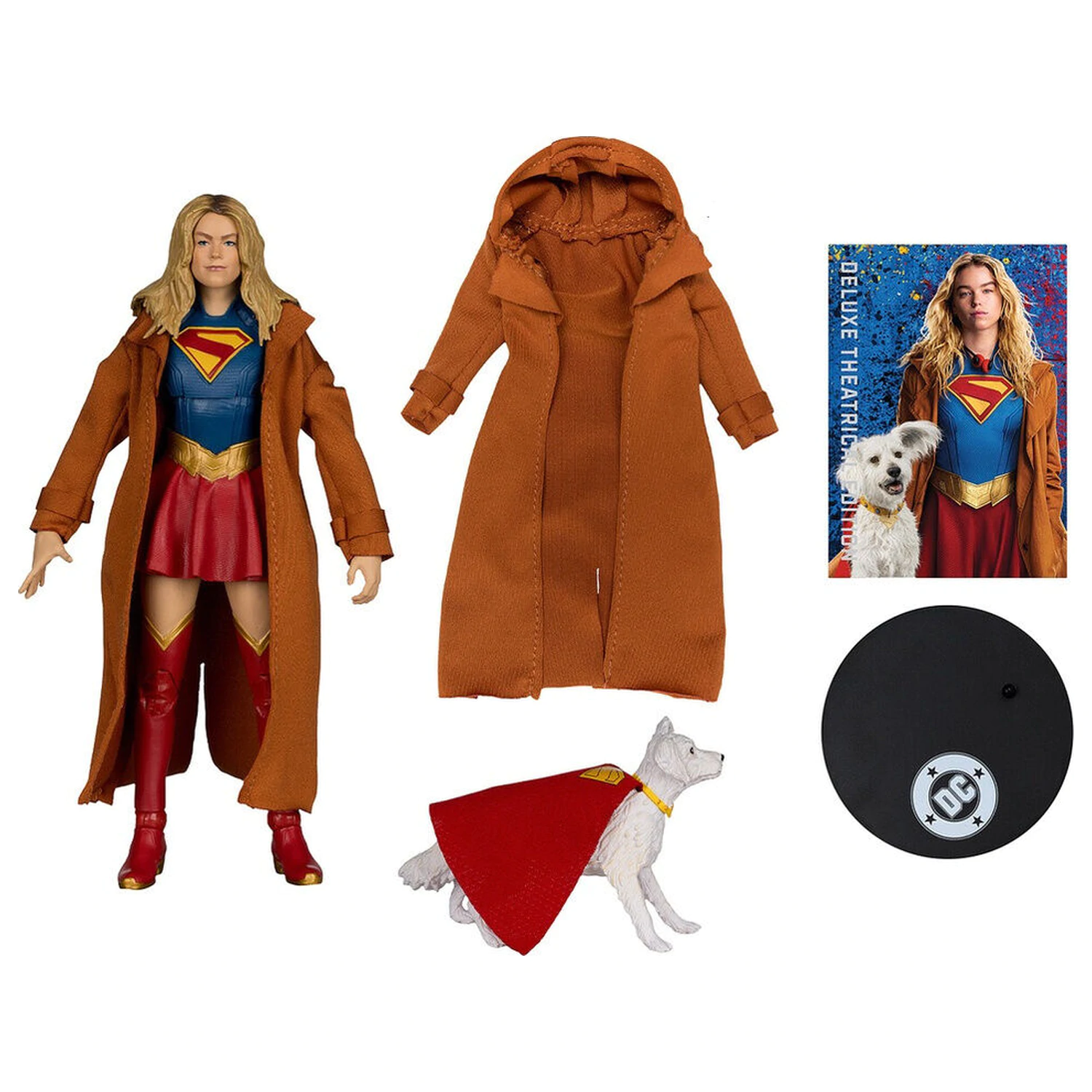 DC Comics Supergirl Deluxe Theatrical Edition Gold Label Collection Supergirl & Puppy Kripto figura 18cm termékfotó
