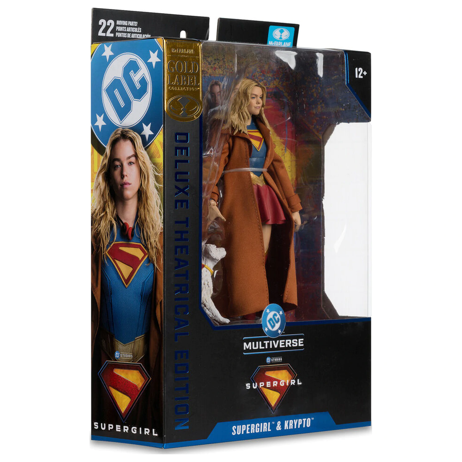 DC Comics Supergirl Deluxe Theatrical Edition Gold Label Collection Supergirl & Puppy Kripto figura 18cm termékfotó
