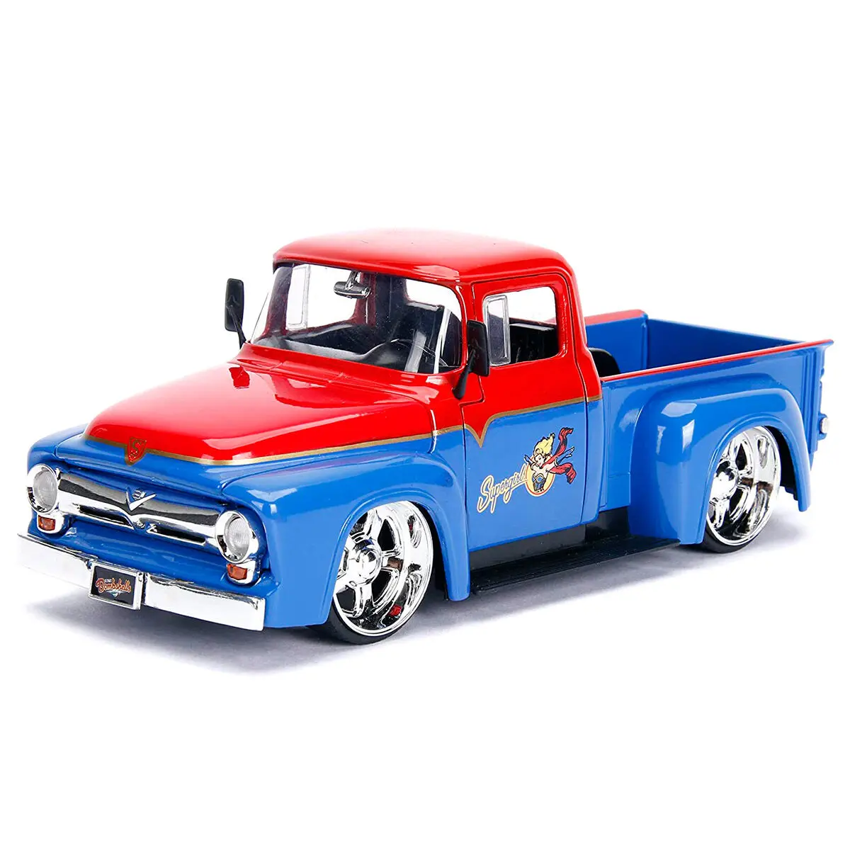 DC Comics Supergirl Ford F-100 Pickup 1956 metál kocsi &amp; figura csomag termékfotó