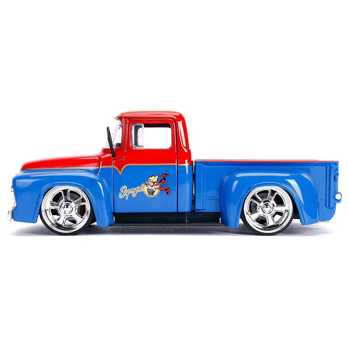 DC Comics Supergirl Ford F-100 Pickup 1956 metál kocsi &amp; figura csomag termékfotó