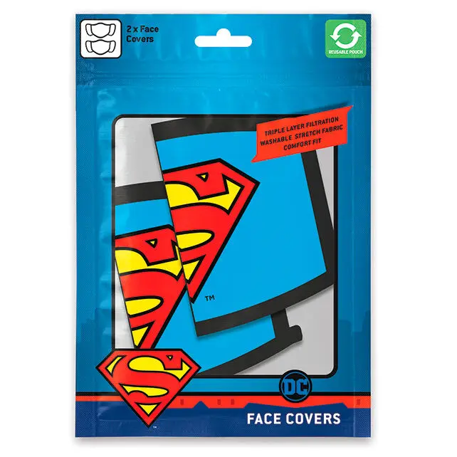 DC Comics Superman 2 db-os prémium többször használható maszk termékfotó