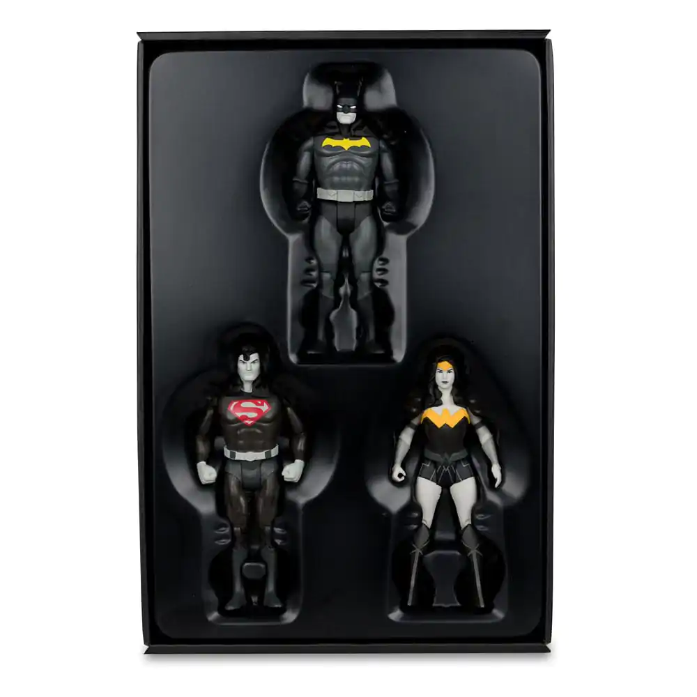 DC Direct Super Powers Batman, Superman & Wonder Woman Black & White Accent Edition Gold Label akciófigura csomag 13 cm termékfotó