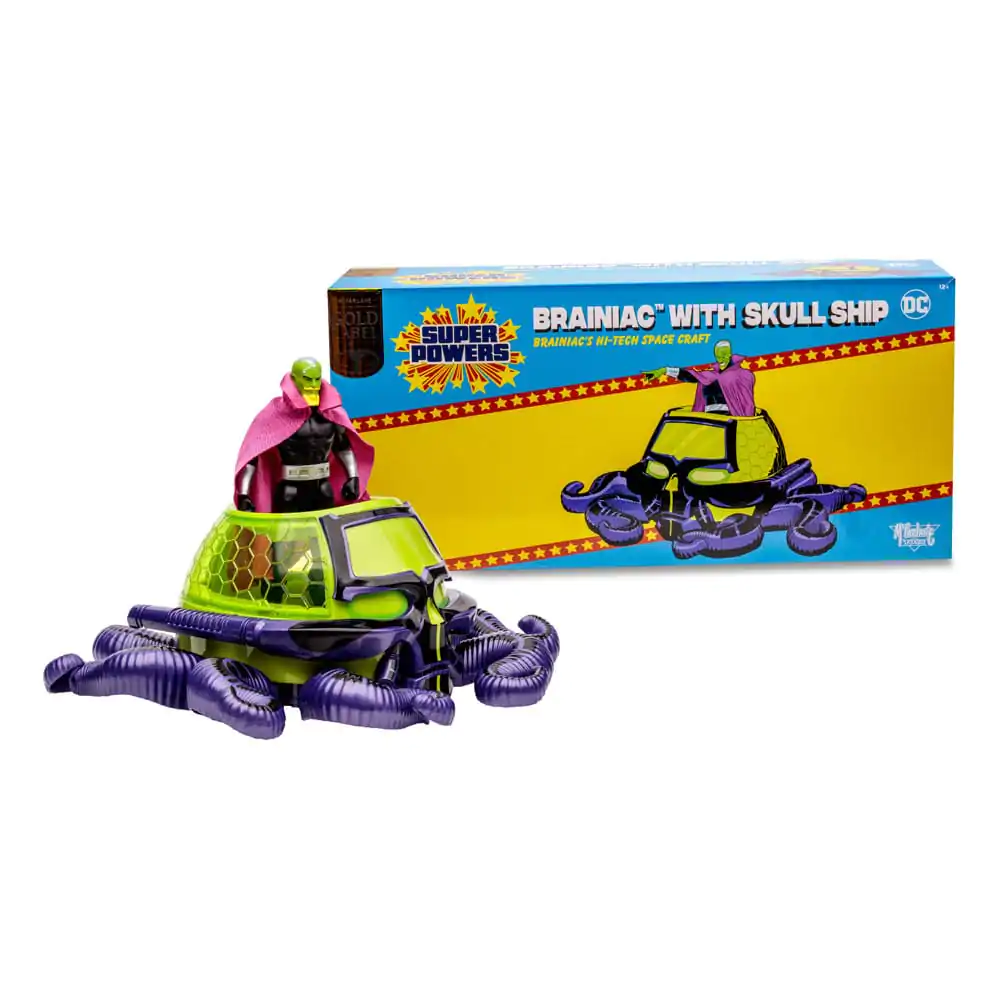 DC Direct Super Powers Brainiac with Skull Ship (Gold Label) akciófigura és jármű 12 cm termékfotó