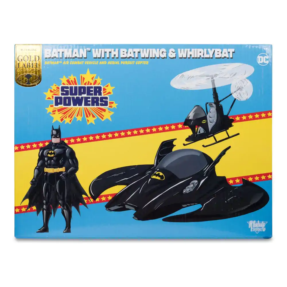 DC Direct Super Powers Pack of 3 Batman (Black Suit), The Whirly &amp; The Batwing (Black) (Gold Label) (SDCC) akciófigura 13 cm termékfotó