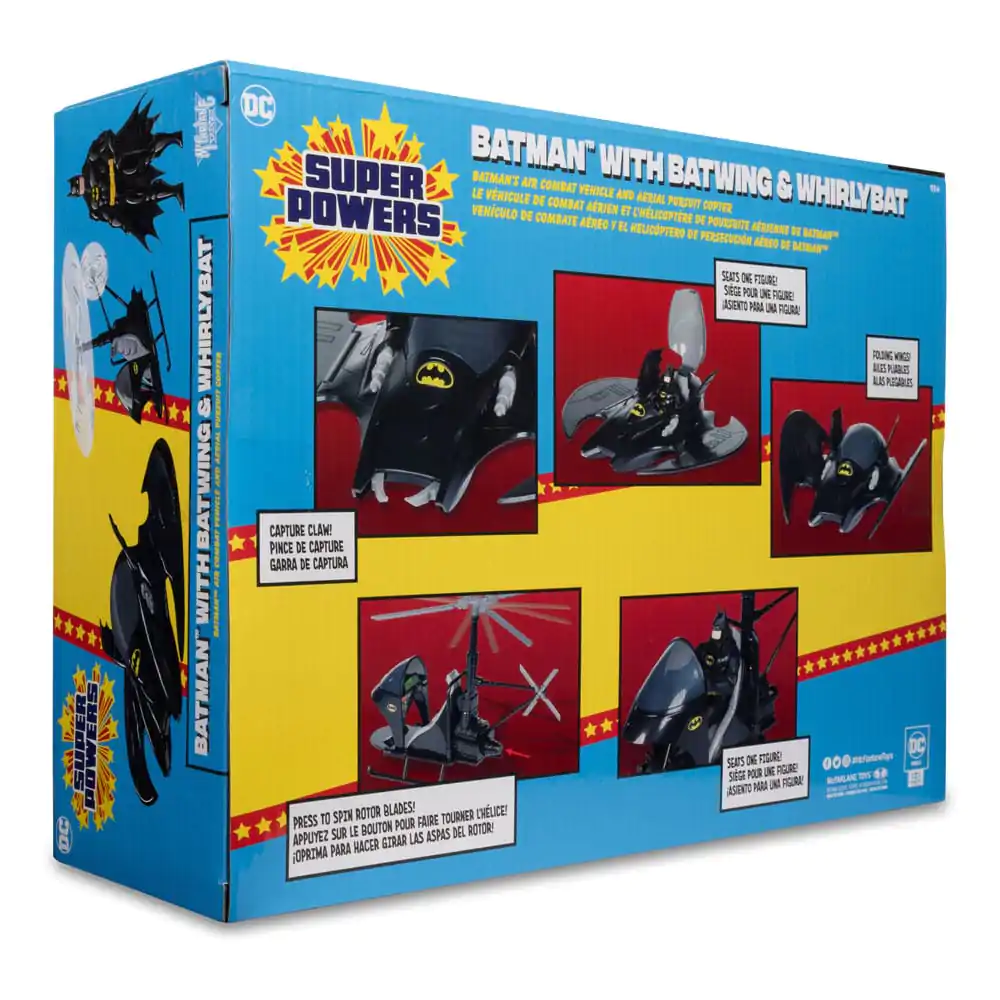 DC Direct Super Powers Pack of 3 Batman (Black Suit), The Whirly &amp; The Batwing (Black) (Gold Label) (SDCC) akciófigura 13 cm termékfotó