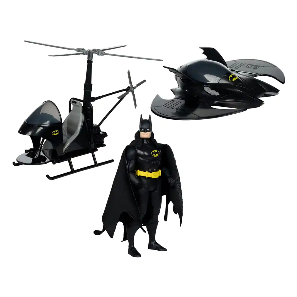 DC Direct Super Powers Pack of 3 Batman (Black Suit), The Whirly &amp; The Batwing (Black) (Gold Label) (SDCC) akciófigura 13 cm termékfotó