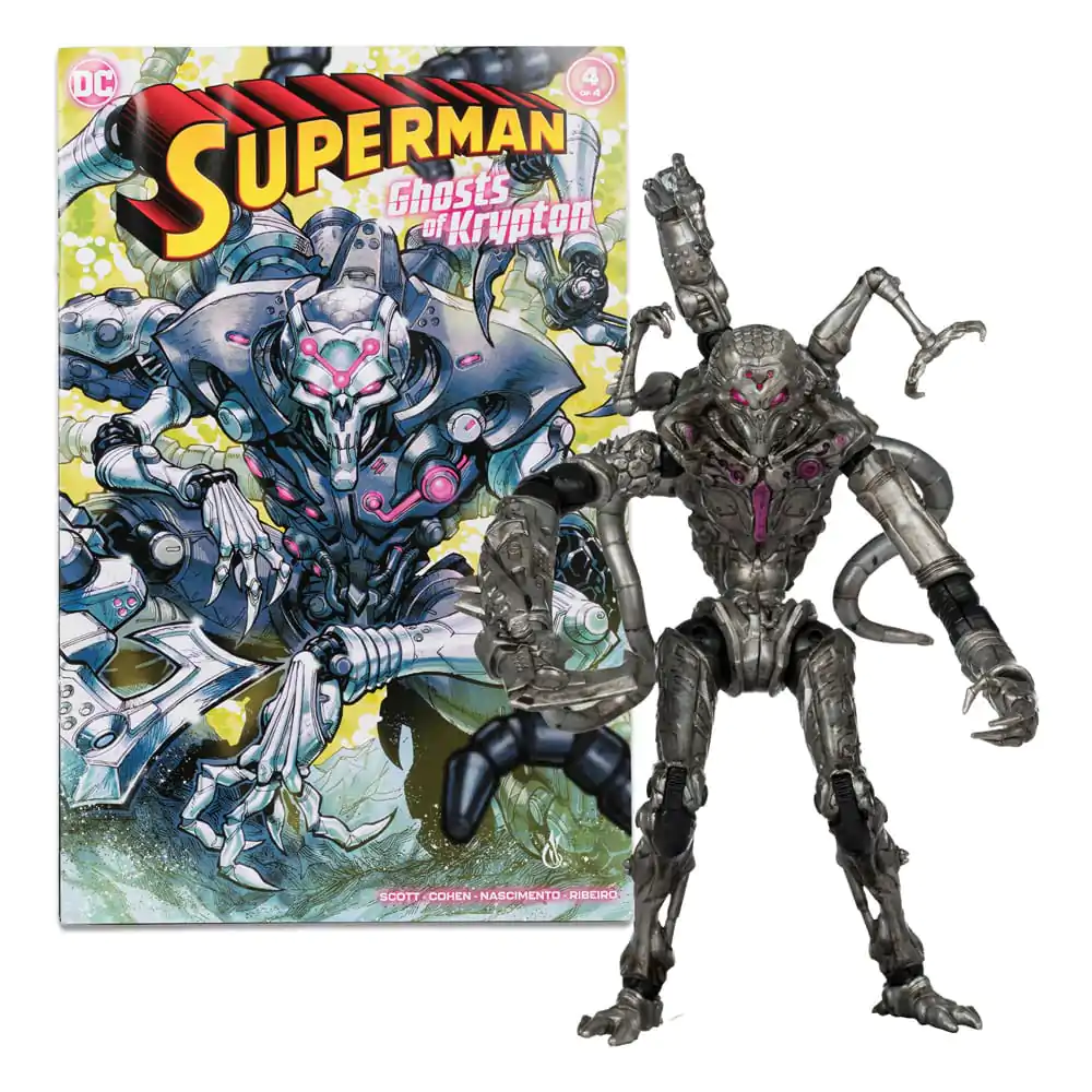 DC Direct Superman Wave 5 Brainiac (Gold Label) (Ghosts of Krypton) akciófigura és képregény 18 cm termékfotó