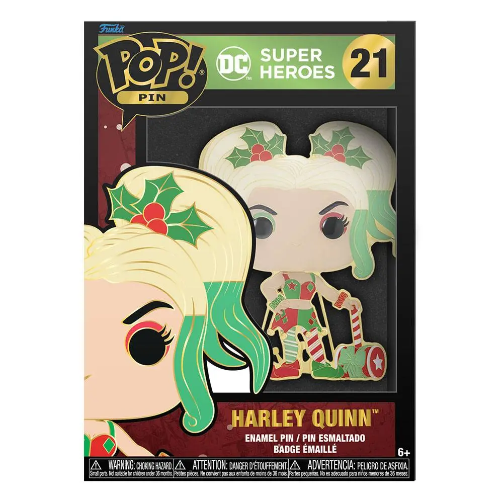 DC Holiday Funko POP! Enamel Pin Harley Quinn 10 cm termékfotó