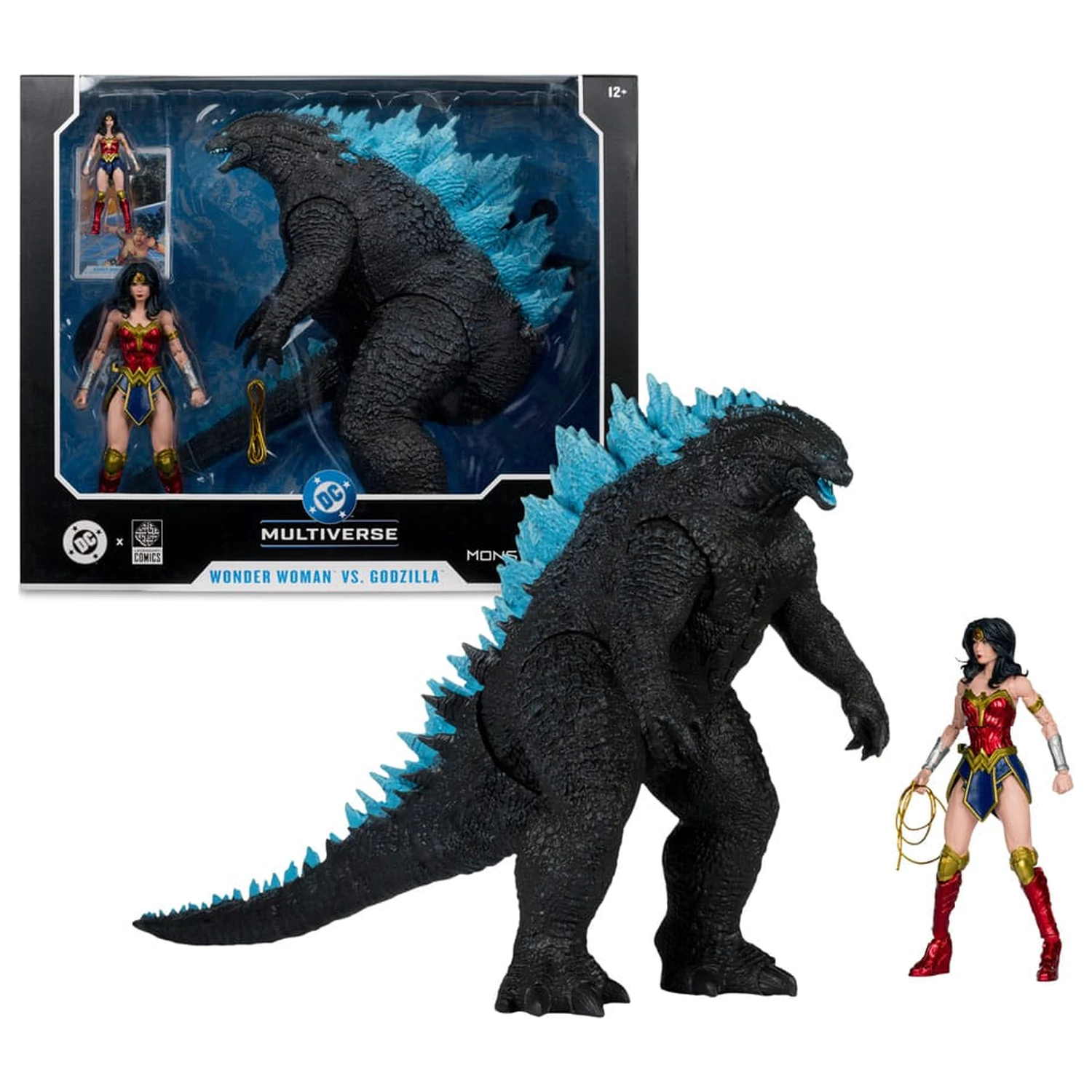 DC Justice League Monsterverse DC Multiverse Action Wonder Woman Vs. Atomic Blast Godzilla 2 db-os figura csomag 18 cm  termékfotó