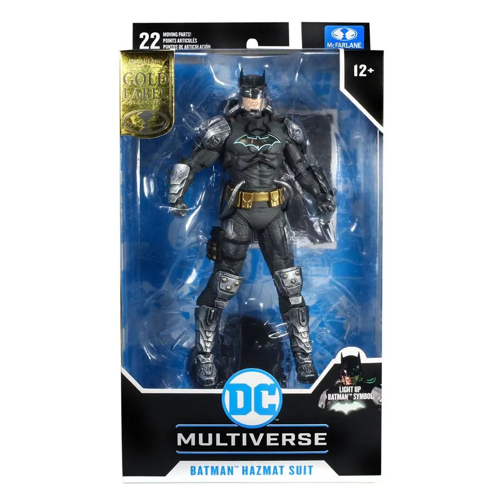 DC Multiverse Batman Hazmat Suit Gold Label Light Up Batman Symbol akciófigura 18 cm termékfotó