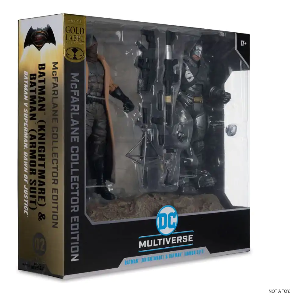 DC Multiverse McFarlane Collector Edition #02 Batman (Knightmare) &amp; Batman (Armor Suit) (BvS: DoJ) (Gold Label) 2 db-os akciófigura csomag 18 cm termékfotó