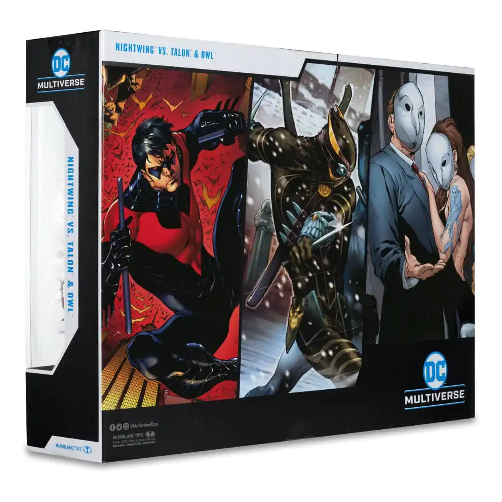 DC Multiverse Nightwing vs. Talon &amp; Owl (Batman: The Court of Owls) (Gold Label) 3 db-os akciófigura csomag 18 cm termékfotó