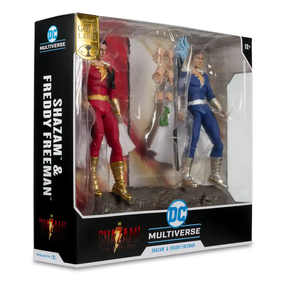 DC Multiverse Shazam (Battle Damage) & Freddie Freeman (Gold Label) 2 db-os akciófigura csomag 18 cm termékfotó